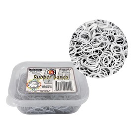 Rubber Bands Hair Band Soft Elastic Hair Accessories Braids Mini Hair Ties Stretchy Hair Ties No Damage Rubber Bands for Hair Made in Vietnam (500 Pcs - White with Case)