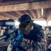 Yzpacc Airsoft Mask with Glasses, Foldable Half Face Airsoft Mesh