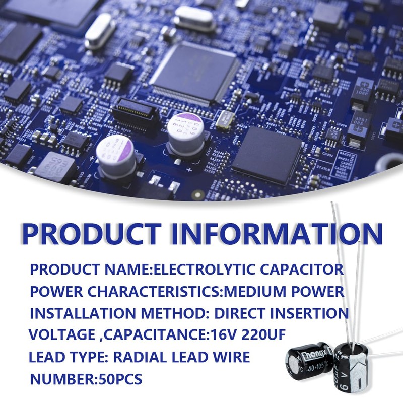 Innfeeltech Electrolytic Capacitors 220uF 16V Aluminium Radial Electrolytic Capacitors Pack