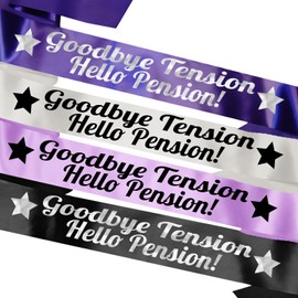 My Pretty Little Gifts Goodbye Tension Hello Pension Sash Retirement Senior Leaving Retire