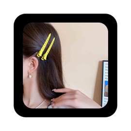Allereya Metal Hair Clips, Yellow Hair Pin Clip, Duckbill Hair Clips, Long Side Clip Clip, Metal Alligator Curl Clips, Simple Hair Clip, Decorative Hair Accessories for Women