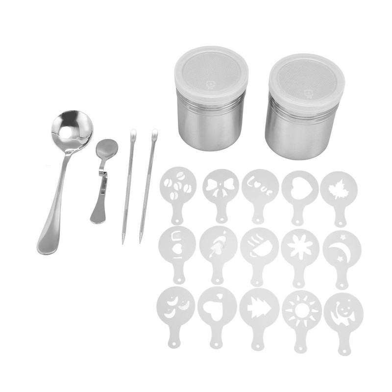 Coffee Decorating Stencils Coffee Carving Pen Set Stainless Steel Portable