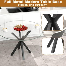 mopam Metal Table Base 28 Inch Modern Coffee Table Legs Dining Table Base with Suction Cups Heavy Duty Desk Base for Glass Marble Top Furniture Legs for Home Kitchen Office