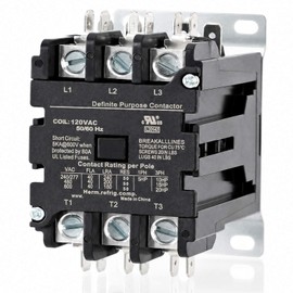 3 Pole 40 Amp Contactor 120VAC Coil, Air Conditioner Condenser Compressor Motor Magnetic Contactor, UL HVAC Definite Purpose Contactor, Compatible for Goodman, Carrier, Trane, Daikin, Square D Etc