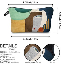 Deanfun Makeup Case Small, Cosmetic Zipper Bag Waterproof for Purse Mini, Women Cute Traveling Accessories Pouch for Ladies Thanksgiving Christmas Gifts(D2-55402)