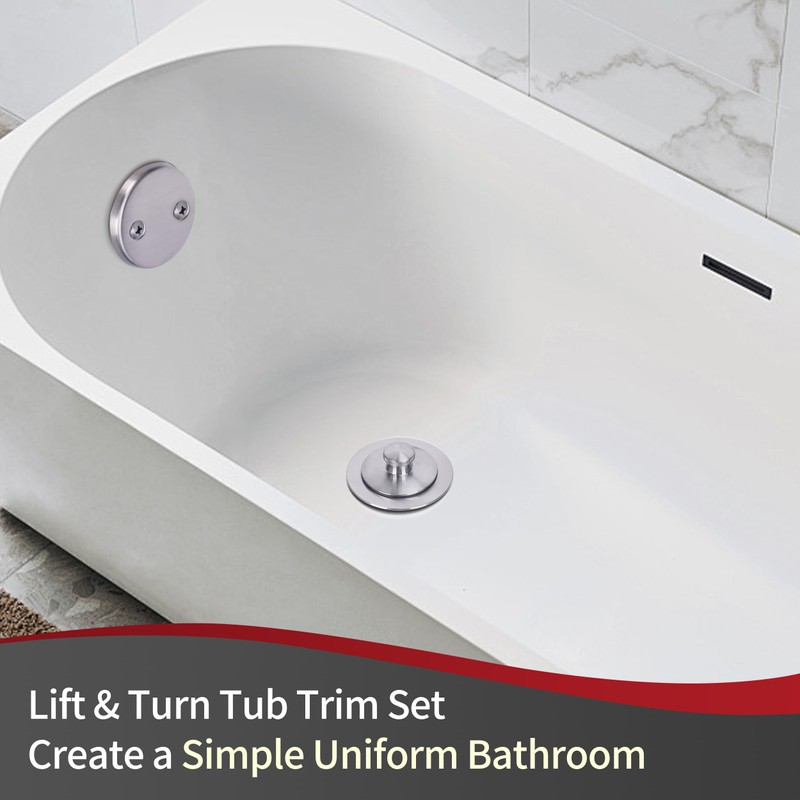 PRIMSOPH Lift Turn Tub Drain Trim Kit with Two Hole
