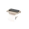 Linkaa Brushed Nickel Toilet Paper Holder with Shelf,Wall Mount Bath