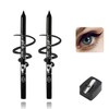 2PC Black Gel Eyeliner Pencil Set, Waterproof and Smudge-Resistant Long-Lasting