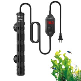 AquaMiracle 200W Aquarium Heaters with Protective Housing, Submersible Fish Tank Heaters with LED Digital Display Thermostat, Adjustable Fish Heater for 20-40 Gallon Tanks