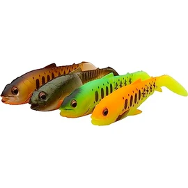 Savage Gear Craft Cannibal Paddletail Rubber Fish Rubber Bait Pack of 4 Colour Dark Water Mix, Size 12.5 cm