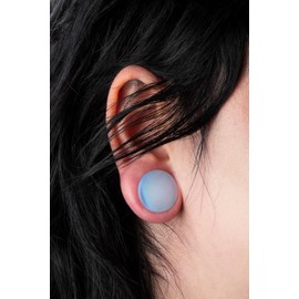 Pierced Owl Opalite Concave Double Flared Saddle Plugs, Sold as a Pair (22mm (7/8"))