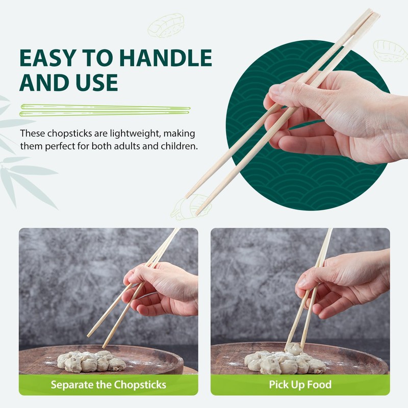 Soeos Chopsticks Disposable, Approx. 50 Sets, UV Treated Premium Disposable