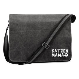 Huuraa Shoulder Bag Cat Mum Tapse Gift 14 Litres Canvas Cat Mum Gift Idea, black, Unit size