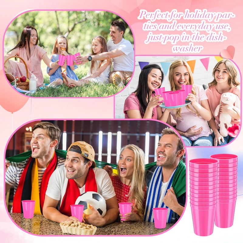 Yungyan 50 Pack 16oz Stadium Cups Reusable Plastic Cups Blank