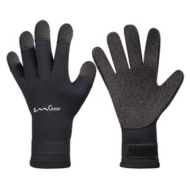 OMGear Neoprene Gloves Diving Wetsuit Gloves 3mm Flexible Thermal with Adjustable Waist Strap for Snorkeling Scuba Diving Surfing Kayaking Rafting Spearfishing Sailing(Kelvar, XL)