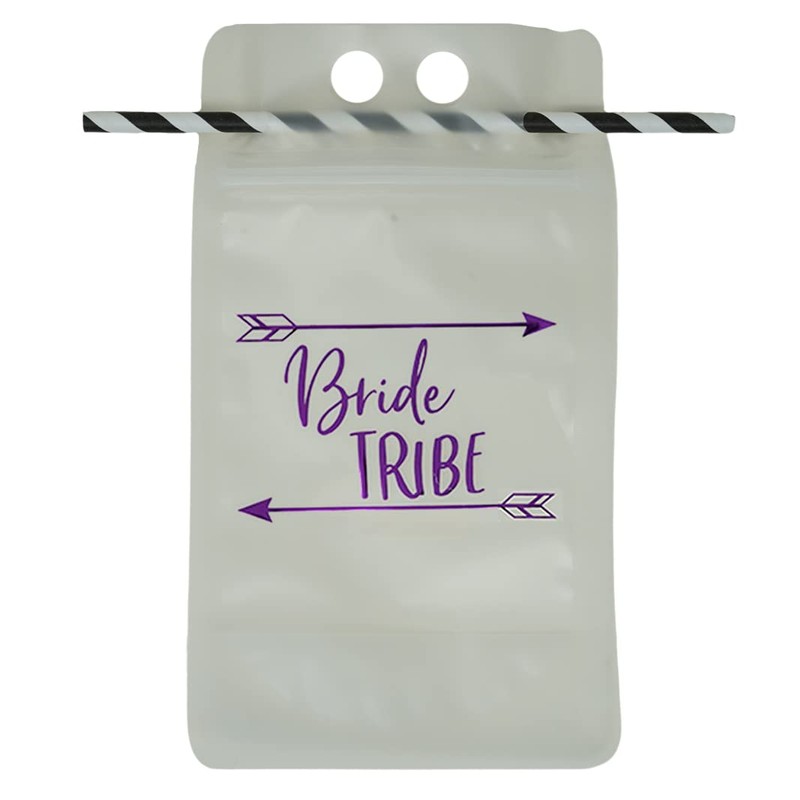 Funky Junque Drink Pouch with Straw - Bride Tribe w/Arrow