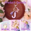 ORUZA Alphabet Initial Letter Keychain, Purple Initial Letter Keyring with