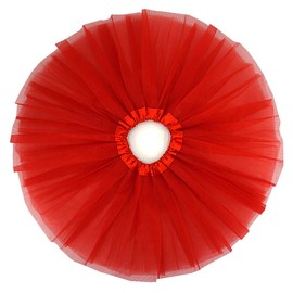 BGFKS 5 Layered Tulle Tutu Skirt for Girls with Hairbow, Ballet Dressing Up Kid Tutu Skirt (Red, 2-8 Years Old)