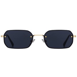 H HELMUT JUST Sunglasses Mens Retro Polarized Sunglasses Womens Pilot Style Unisex UV400 Protection For Travel (Light Golden/Black)