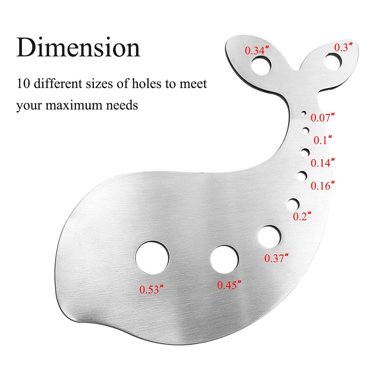 Stainless Steel Herb Stripper Tool, 10 Holes, Kitchen Leaf Remover