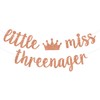 Little Miss Threenager Banner, decoración de cumpleaños de princesa, decoración