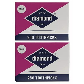 Diamond Round Toothpicks 250ct, 2 Pack Total 500