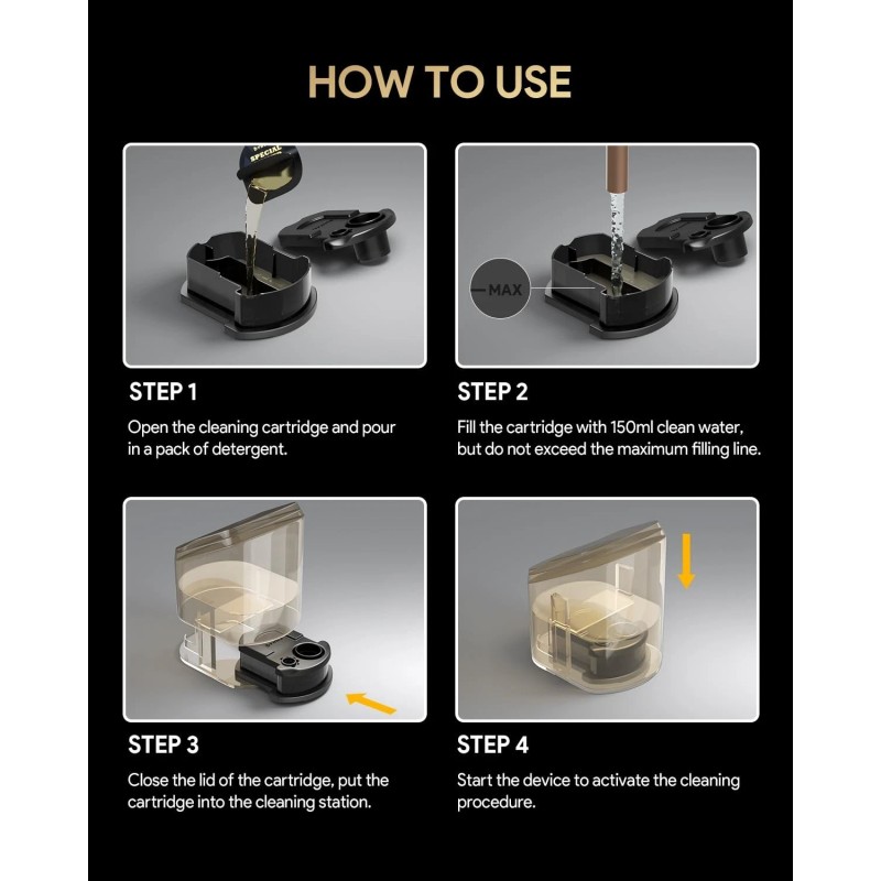 Yinke Reusable Cleaning Cartridge with 6 Pack Refill 0.1 Fl