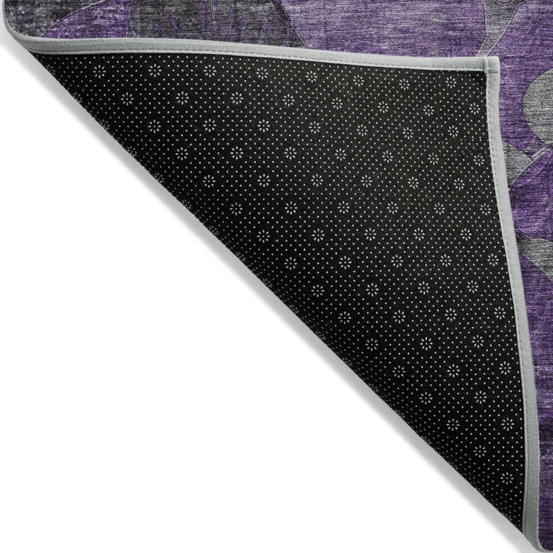 Homeroots 2' X 8' Purple Abstract Washable Indoor Outdoor Runner