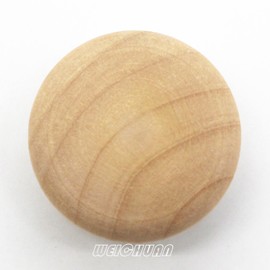 WEICHUAN 15PCS Round Wood Unfinished Cabinet Furniture Drawer Knobs Pulls Handles (Diameter: 1-1/2 Inches Height: 1 Inch)