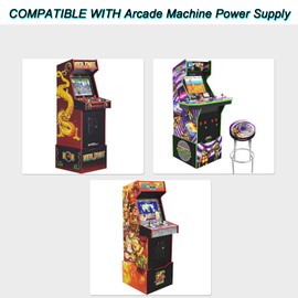 Cable de alimentación de 12 V para Arcade1up Game Machine Arcade 1up All Riser mesa de cóctel RYJ0136PAU0 RYJ0136PAU1 RYJ0136PAU2 RYJ0136PAU3 RYJ0136PAU4 RYJ0136PAU5 BIton BI36-12000000 U2 Suminist U2 Adaptador Cargador