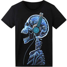SOOoEC LED T Shirt Sound Activated Light Up Rave Shirts Glow in The Dark for Party Black
