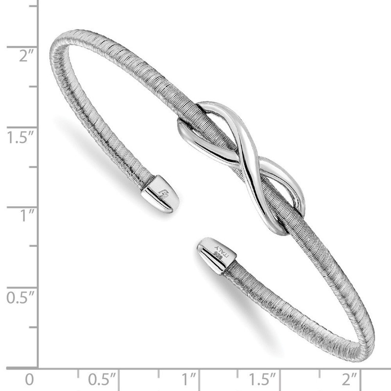 Solid 925 Sterling Silver and Textured Infinity Love Knot Symbol