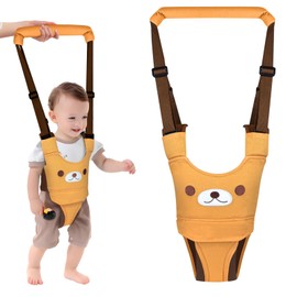 TOFFCAEA Baby Walking Harness, Handheld Baby Walking Helper for Toddlers with Detachable Crotch, Walk Support Assist Trainer Tool for 7-24 Month Old (Yellow Bear)