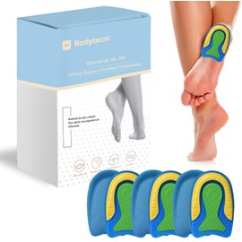 Bodytecni Fersenpolster zur Korrektur von Plantarfasziitis und Fersensporn, Silikon, für Damen und Herren, Gel-Fersenpolster für Fersensporn, Unisex (Größe 40-47), 6 Stück