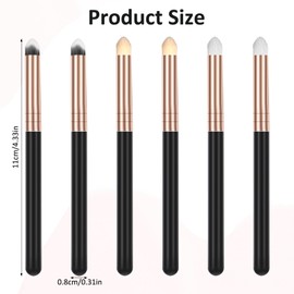 6Pcs Eye Makeup Brush Set, Eyeliner Smudge Brush Pointed Pencil Stick Set, Professional Eyeshadow Applicators, Concealer Eyeshadow Brush, Round Blending Eyeshadow Makeup Brushes, Reusable