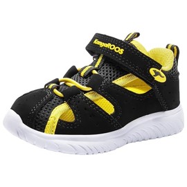 KangaROOS Boys Unisex Children's Ki-Rock Lite Ev-12 Trainers, Jet Black Lemon Chrome, 24 EU / 7 UK, Jet Black Lemon Chrome
