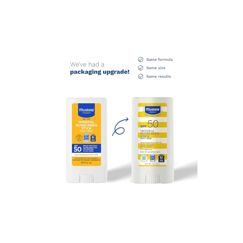 Mustela Protector Solar Mineral SPF 50 Stick 0.6 oz