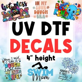 UV DTF DECALS, 4" height, Cup Decals, Cup Stickers, Cup Decor - Decal: #88 - Football Mom