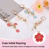 PATIKIL Flower Keychain Charm, Cherry Blossom Enamel Key Chain Cute