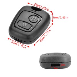 SLshiBo Set of 2 Car Key Shell Peugeot 2 Buttons Remote Control Peugeot Replacement Key Compatible with Peugeot 107 207 307 Keys and Citroen C1 C2 C3 Keys