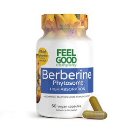 Feelgood Company - Berberine - High Absorption - 2200mg Equivalent - Herbal Supplement - Lower Blood Glucose - Helps Cholesterol - 60 Capsules