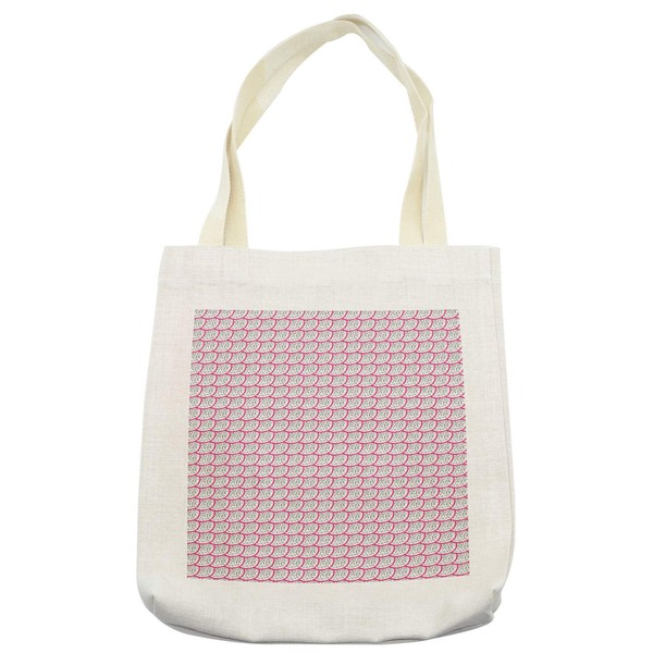 Ambesonne Dragon Fruit Tote Bag, Repeating Tropical Food Pattern with
