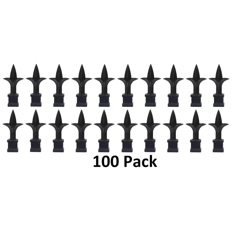 Black Plastic 5/8" Trident Spear Finial Fence Topper for Wrought