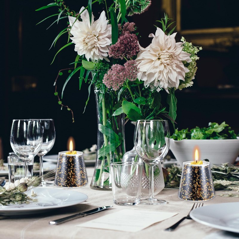 10000 Pcs Clear Scatter Black and Gold Confetti, Acrylic Diamonds