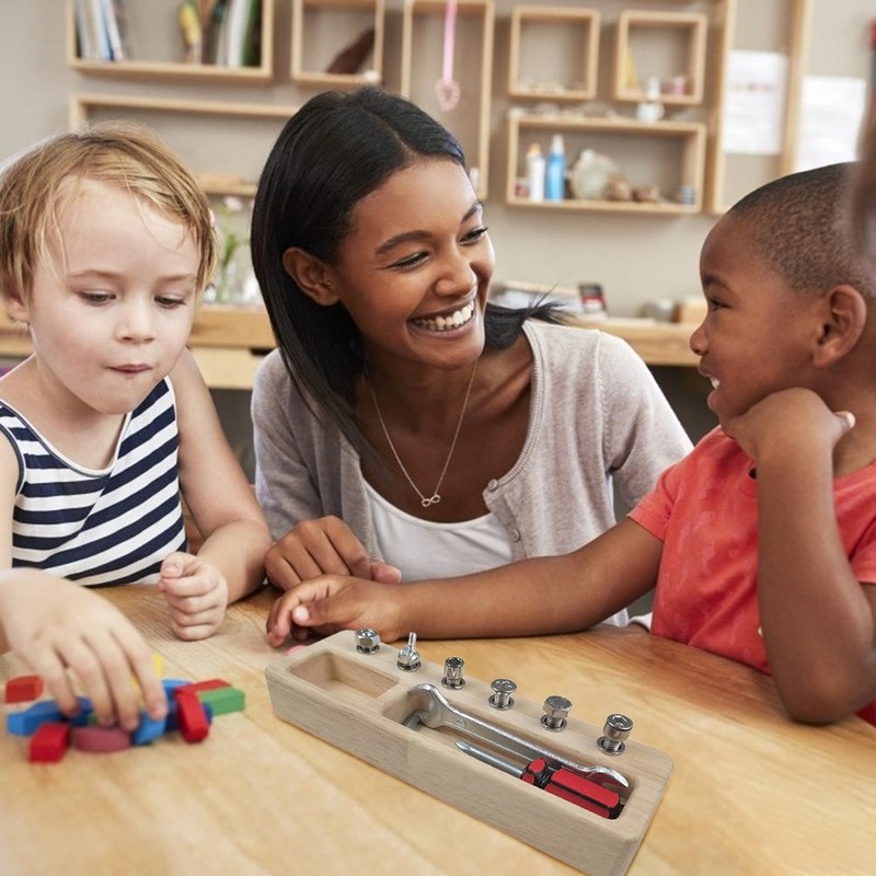 Wooden Screw Driver Board for Kids Basic Skills Development Educational