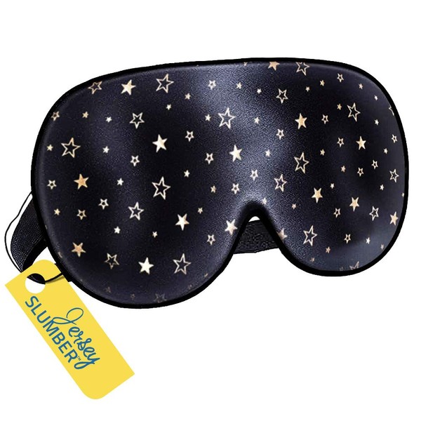 Jersey Slumber 100% Silk Sleep Mask For A Full Night's Sleep | Comfortable & Super Soft Eye Mask With Adjustable Strap | Works With Every Nap Position | Ultimate Sleeping Aid / Blindfold, Blocks Light