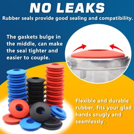 GREPSPUD 100pcs Glad Hand Seals Rubber 50 Black + 25 Red + 25 Blue Truck Gladhand Seals Polyurethane Seal Elastic Washers Grommets Round Gaskets for Semi Trucks Trailers Tractors, Parts Number 10028