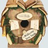 com-four® Wooden Hanging Nesting Box, Heart Shaped Bird House for