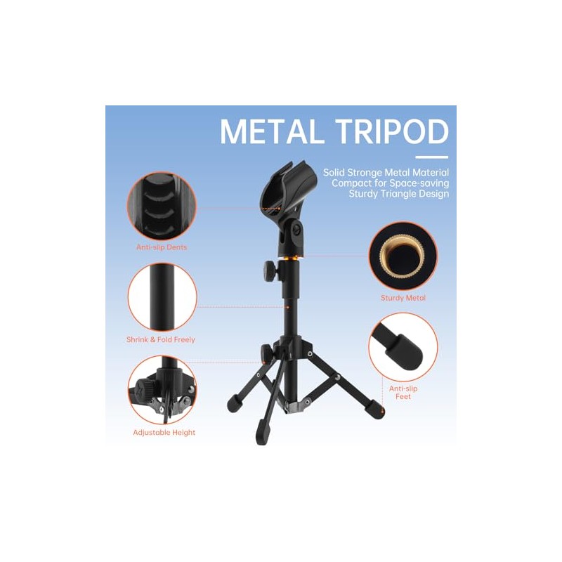 Soporte de micrófono de computadora plegable portátil para micrófono de