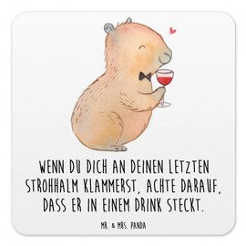 Mr. & Mrs. Panda Set of 10 Coasters Capybara Wine Gift Coaster Design, Animal Motifs, Good Mood, Animals, Love of Wine Saying